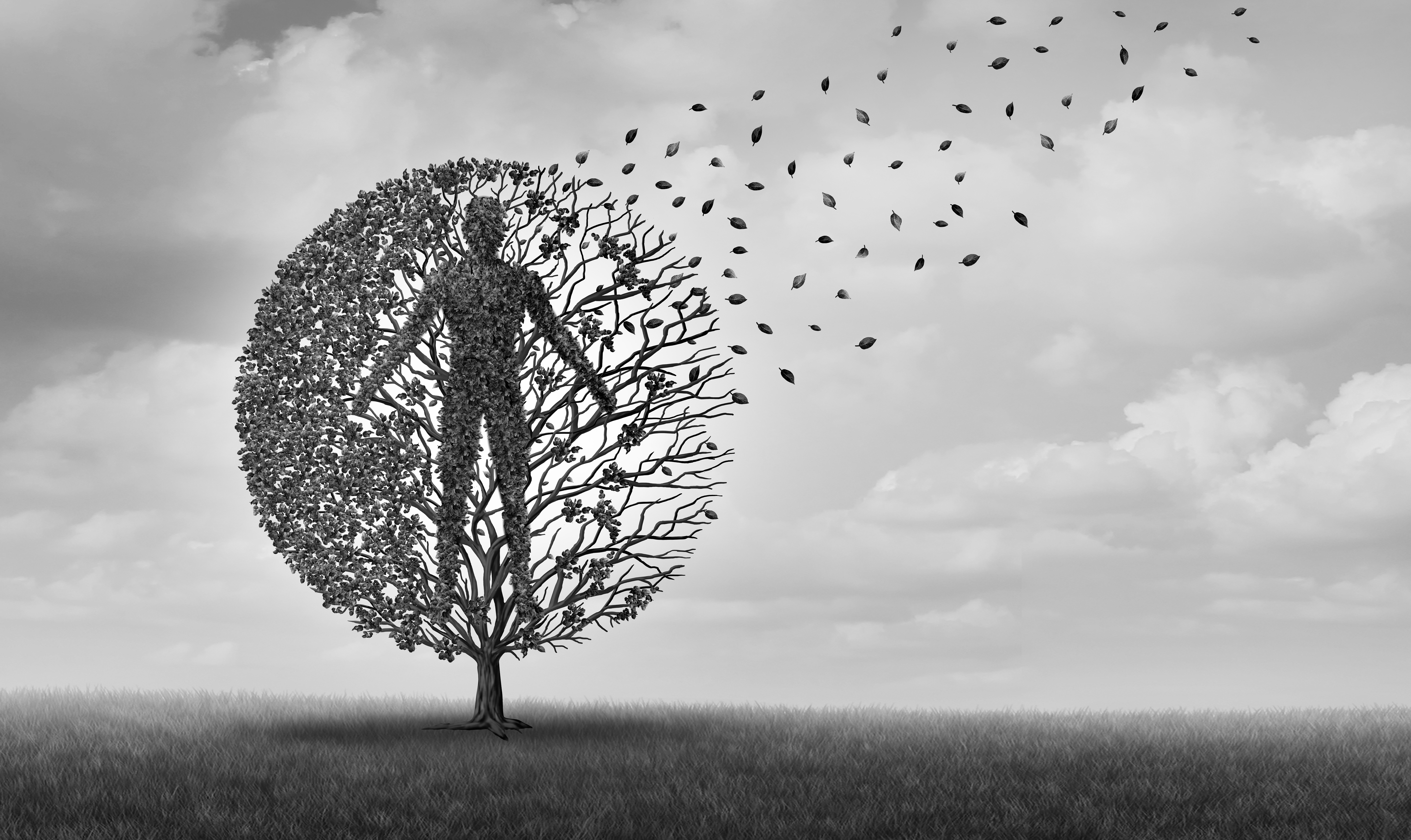 Human aging and lifespan dying or life expectancy medical symbol for age related health issues and longevity with 3D illustration elements.