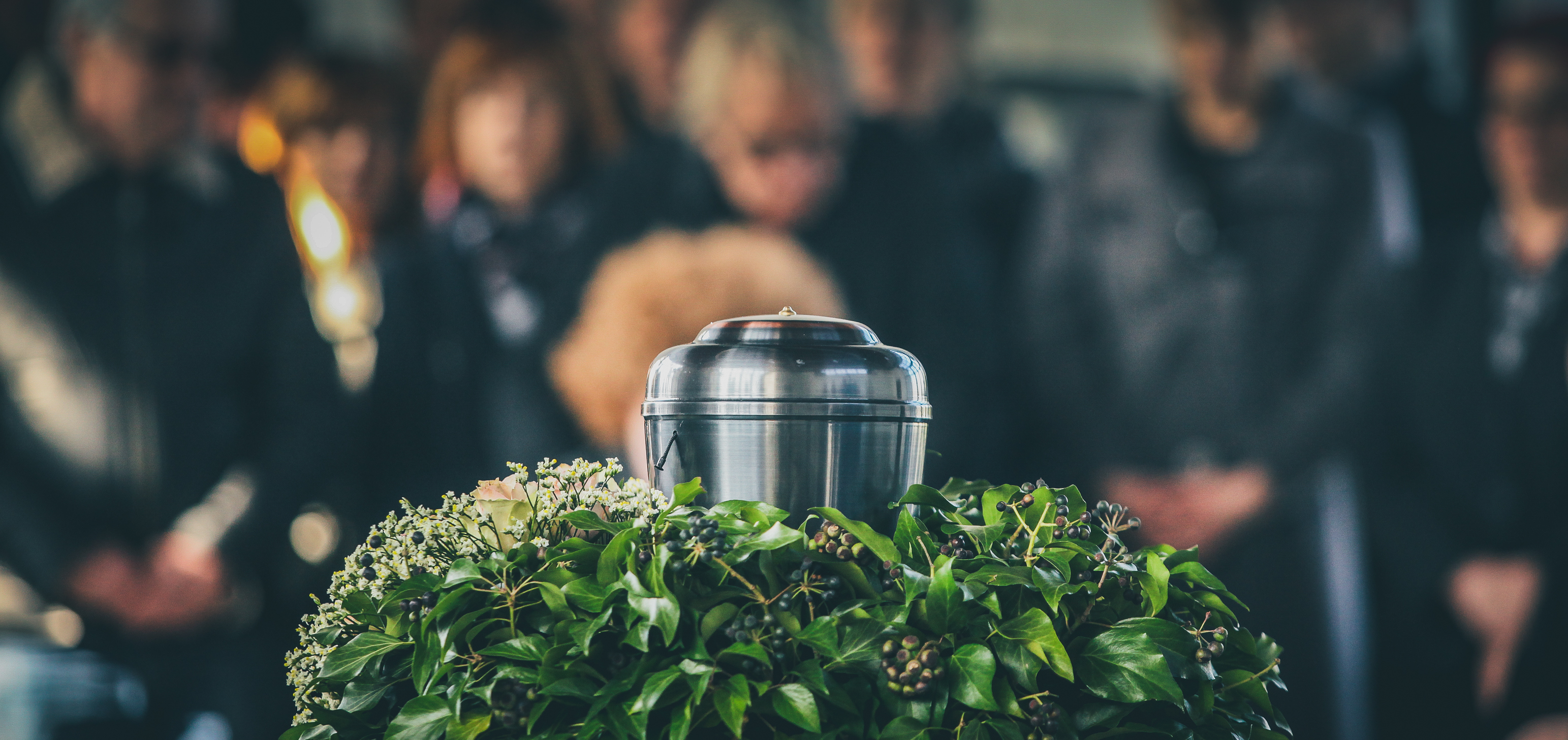 Urn with wreath at the base