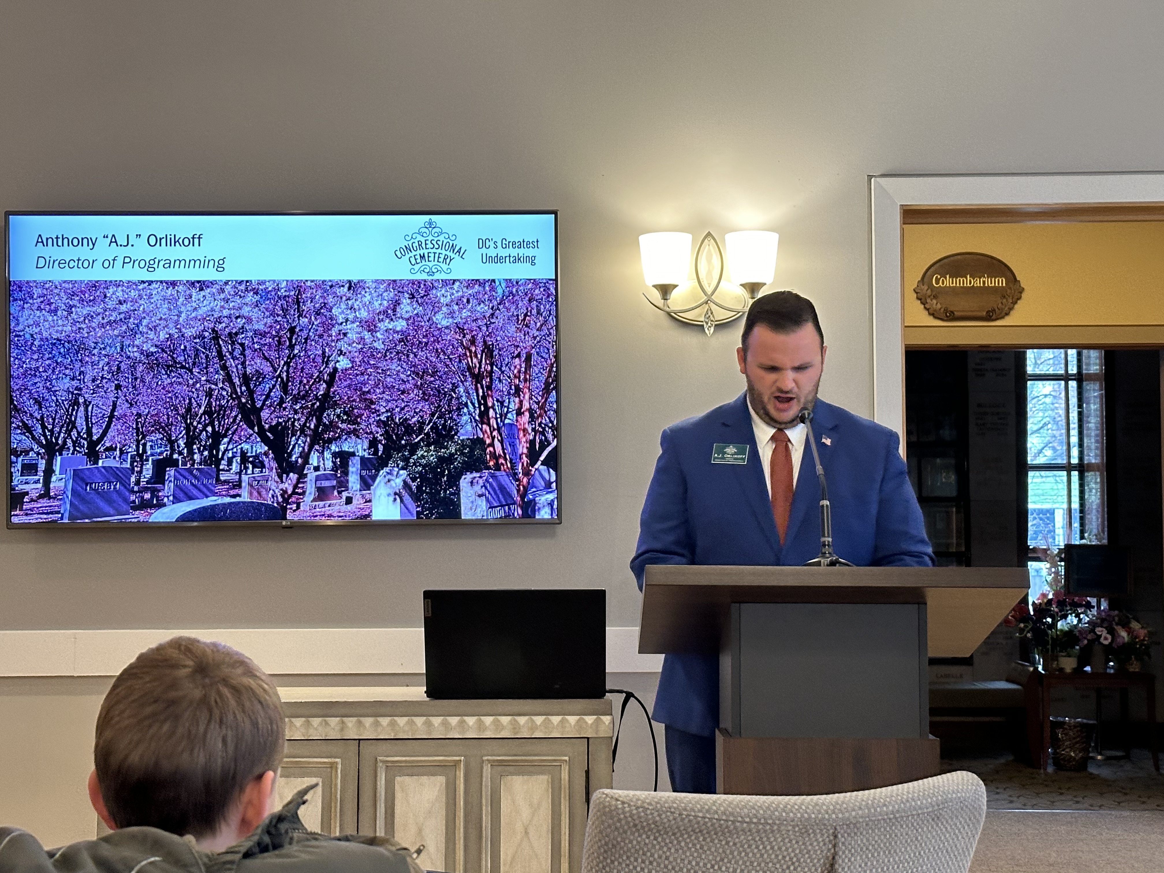 A.J. Orlikoff, Director of Programming at Congressional Cemetery