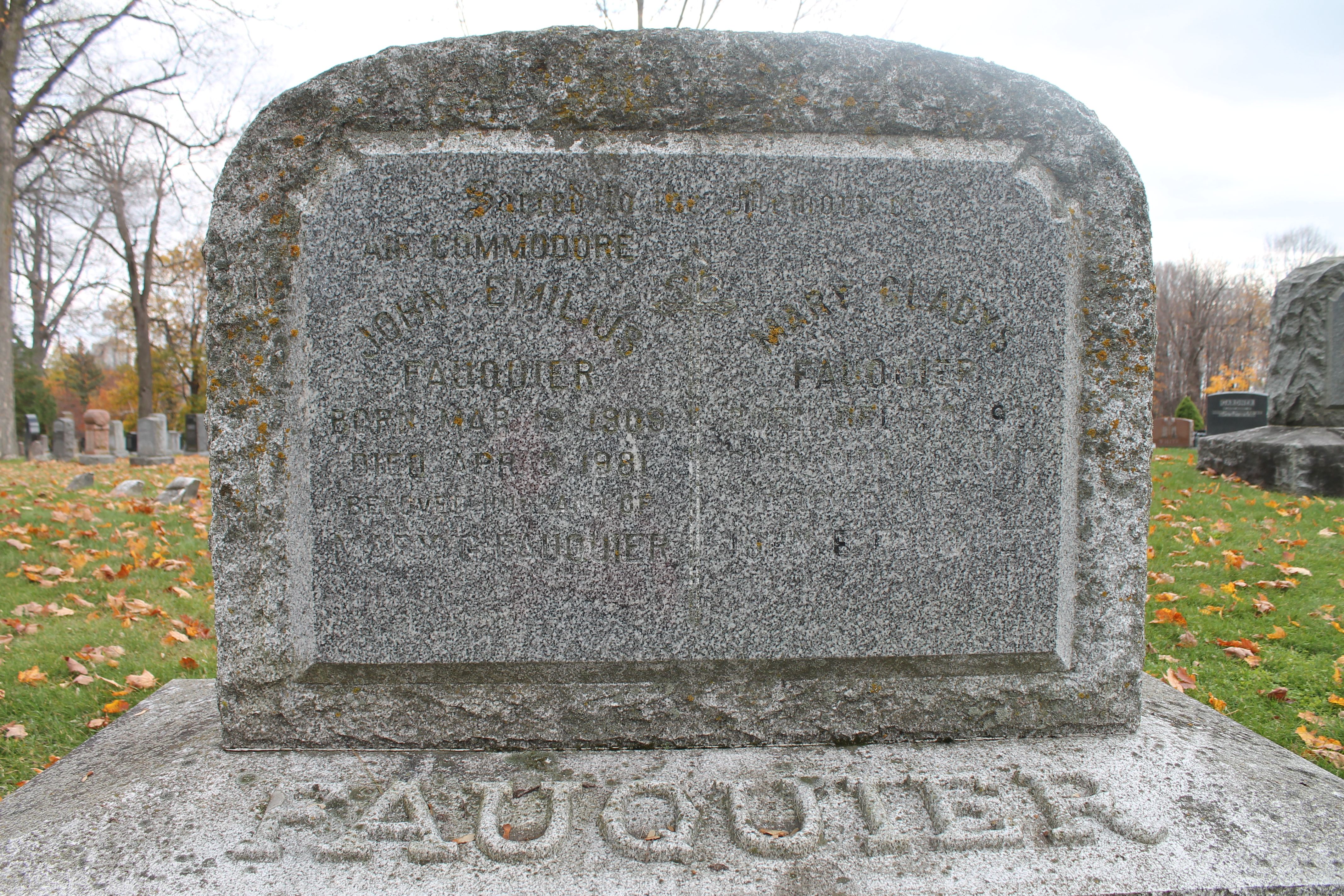 John Emilius Fauquier Headstone