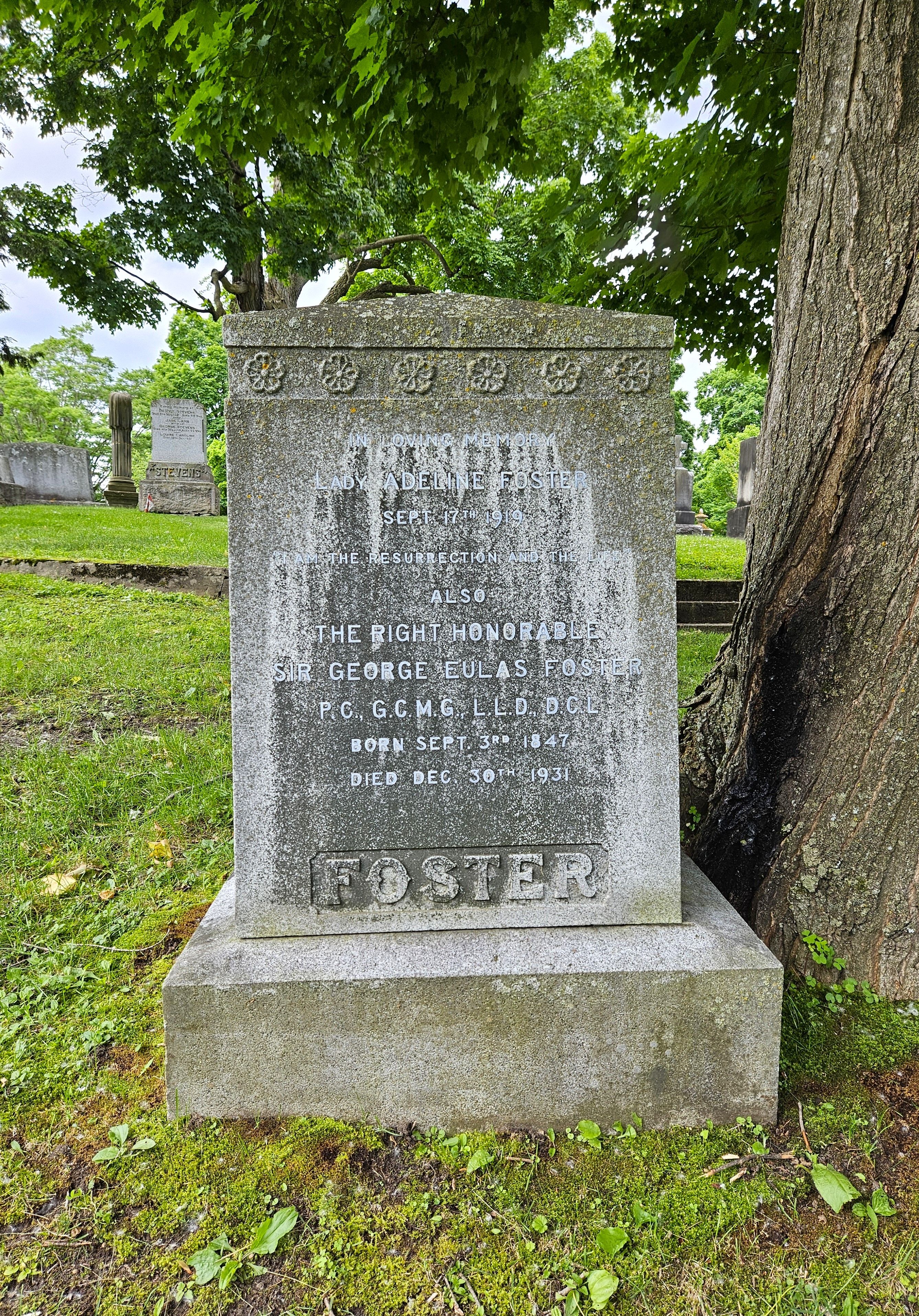 Sir George Eulas Foster  Headstone