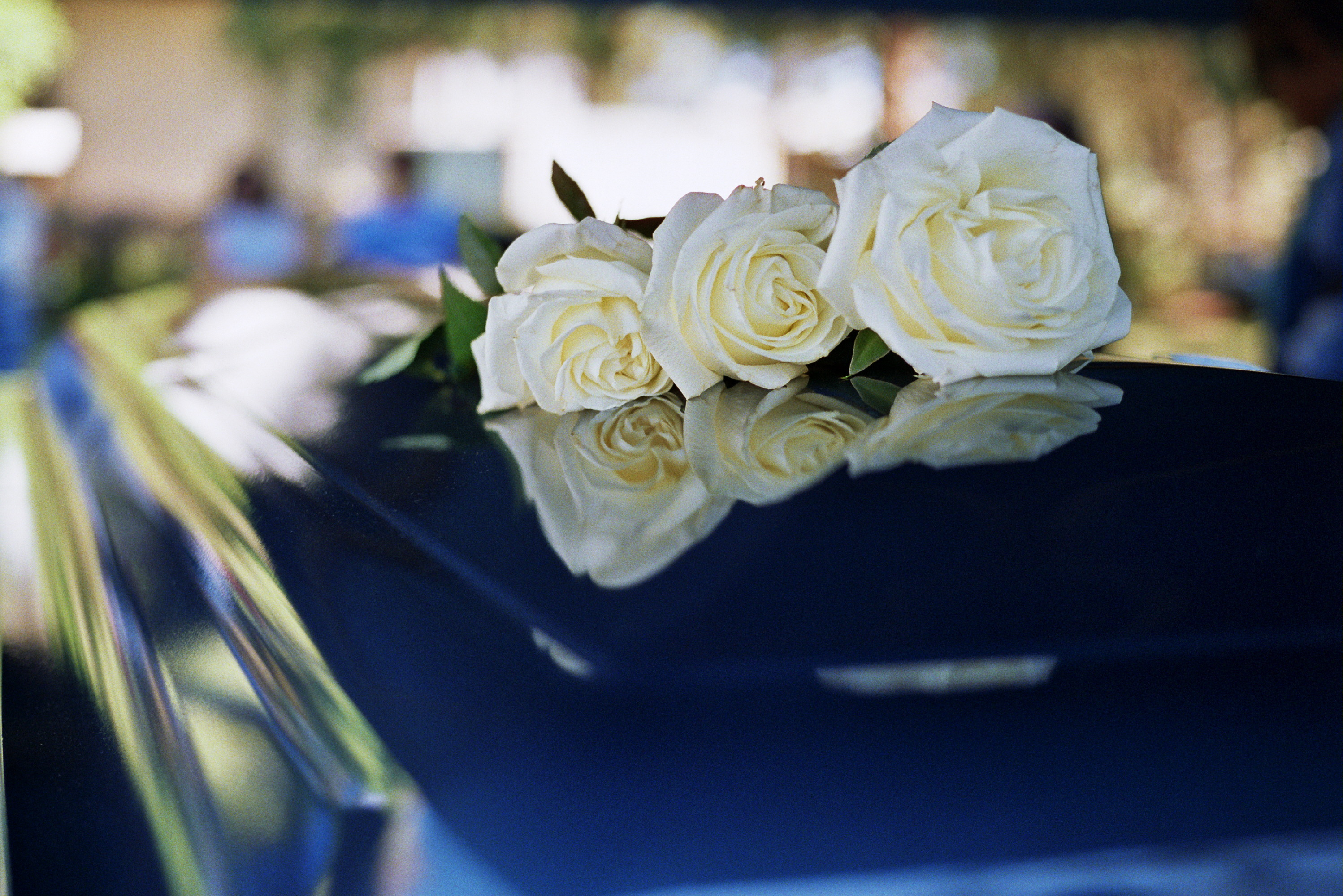 Casket with flowers