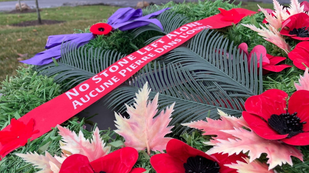 Remembrance Day decorations left to honour soldiers at Beechwood Ceremony. (Dave Charbonneau/CTV News Ottawa)