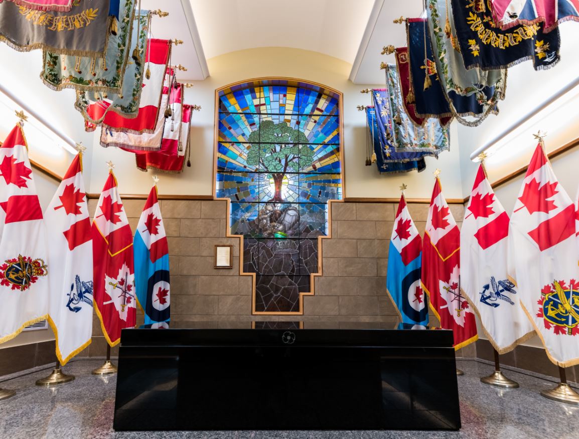 Stain glass in the hall of colours