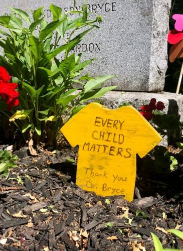 Every Child Matters, yellow shirt at Bryce's monument